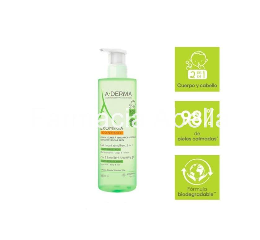 A-derma Exomega Control gel lavante emoliente 500 ml - Imagen 1