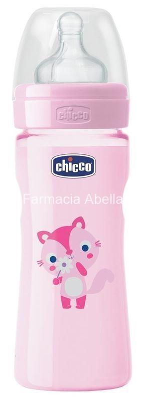 Chicco Biberón Well-Being 330 ml 4m+ tetina látex flujo rápido