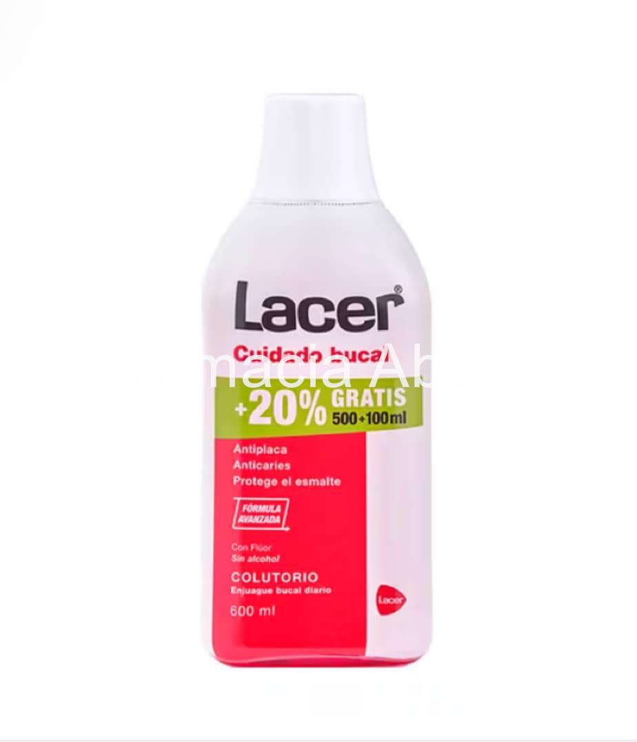 Lacer Colutorio sin alcohol uso diario acción anti caries  500 ml + 100 ml gratis - Imagen 1