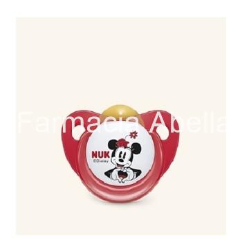 NUK Chupete Space Disney Mickey 0-6 meses 4 unidades en gris/rojo 