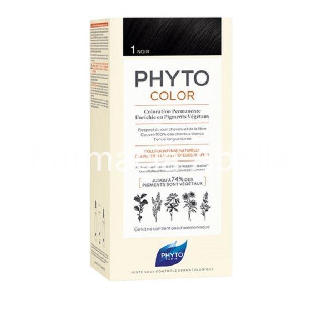 Phyto color 1 negro tinte capilar - Imagen 1